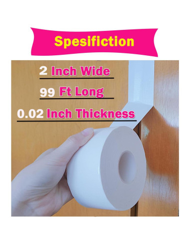 Cinta de Sellado para Ventanas WENSSKKU 5.08cm x 30m Blanca