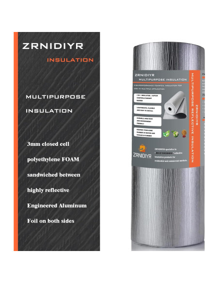Rollo Aislante Foil Reflectante 3mm ZRNIDIYR 0.13kg 3.05m Rollo Aislante Foil Reflectante 3mm ZRNIDIYR 0.13kg 3.05m