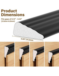 Tira de Sellado para Ventanas GCJUYA 299.72cm Negro Aislante 2