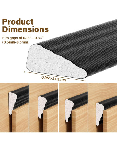 Tira de Sellado para Ventanas GCJUYA 299.72cm Negro Aislante