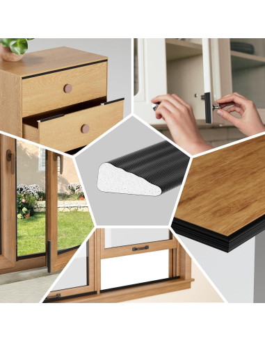 Tira de Sellado para Ventanas GCJUYA 299.72cm Negro Aislante