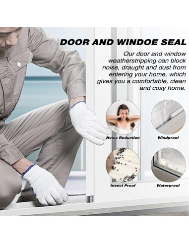 Burlete Aislante Vannesse 196" Blanco para Puertas y Ventanas