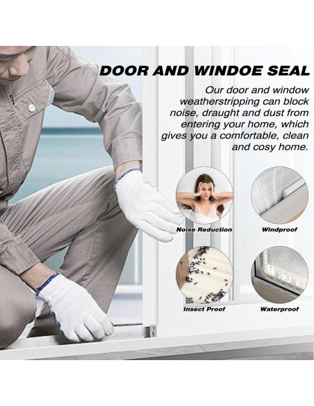 Burlete Aislante Vannesse 196" Blanco para Puertas y Ventanas