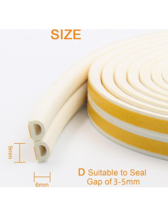 Sello de puerta PRUGNA 20 pies goma autoadhesiva blanca 2