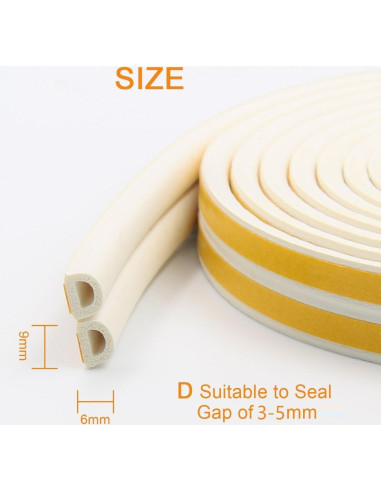 Sello de puerta PRUGNA 20 pies goma autoadhesiva blanca