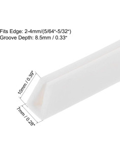 Protector de Bisel U de Silicona Blanca uxcell 3m x 7mm x 10mm 2