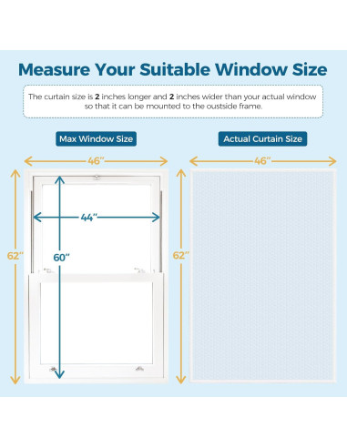 Cortina Aislante Térmica Augblinds 46x62 Pulgadas para Ventanas