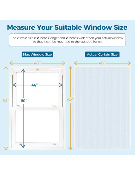 Cortina Aislante Térmica Augblinds 46x62 Pulgadas para Ventanas