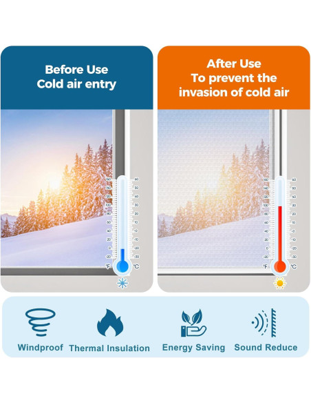 Cortina Aislante Térmica Augblinds 46x62 Pulgadas para Ventanas