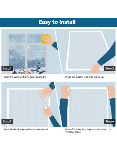 Cortina Aislante Térmica Augblinds 46x62 Pulgadas para Ventanas