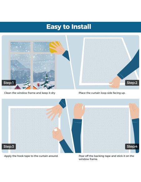 Cortina Aislante Térmica Augblinds 46x62 Pulgadas para Ventanas