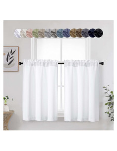 Cortinas de Café Blancas 76x91 cm WelvetBLK 2 Paneles Aislantes
