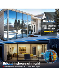 Película de Ventana Coavas One Way 44.5x200 cm Azul Plata 2