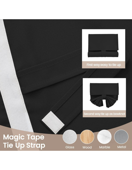 Cortina de Puerta Vatge 20x91 cm Aislante Térmico Negra