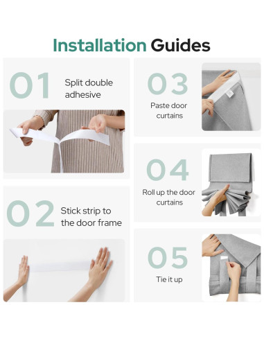 Cortina Blackout HOMEIDEAS 30x101 cm Gris Claro Aislante