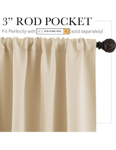 Cortinas Blackout RYB HOME 107x91 cm Beige Biscotti 2 Pcs 2