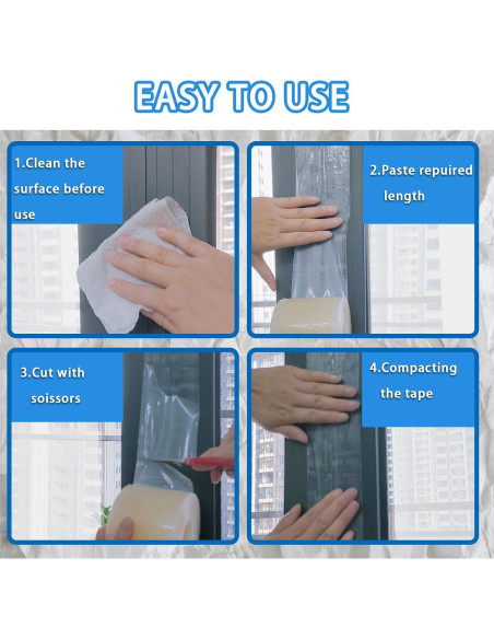 Cinta de Sellado de Ventanas Wensskku 50.29m Transparente