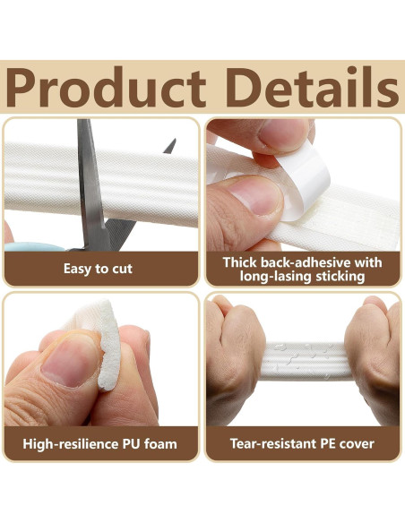 Sello de Burlete en Cuña moonoom 299.72cm Aislamiento Blanco