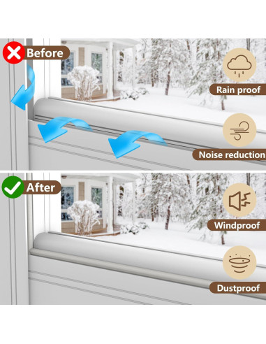 Sello de Burlete en Cuña moonoom 299.72cm Aislamiento Blanco