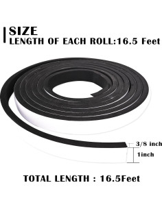 Burlete de Espuma Autoadhesiva Genérico 2.54 cm x 0.95 cm 5.03 m 2