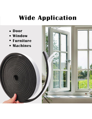 Burlete de Espuma Autoadhesiva Genérico 2.54 cm x 0.95 cm 5.03 m