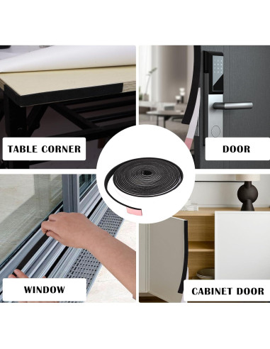 Burlete de Espuma Autoadhesiva Genérico 2.54 cm x 0.95 cm 5.03 m