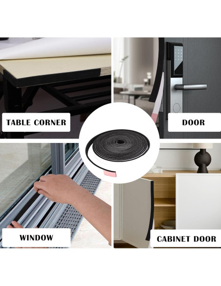 Burlete de Espuma Autoadhesiva Genérico 2.54 cm x 0.95 cm 5.03 m