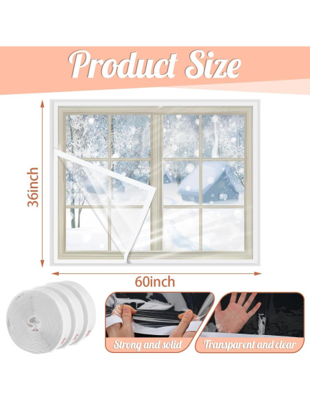 Kit de Aislamiento de Ventana Frienda 3 Pcs 90 x 150 cm