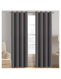 Cortinas Blackout H.VERSAILTEX 52x84 Gris Carbón Aislantes