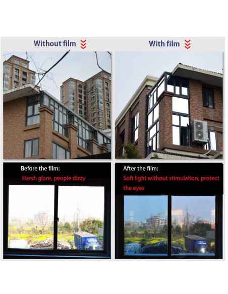 Película de Ventana HOHOFILM 45x200cm Espejo Privacidad Diurna