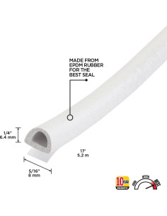 Tira de Sellado D-Perfil M-D 63628 5.18 m Blanca EPDM 2