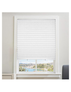 6 Cortinas Plisadas Sin Cable Touri 91x183 cm Blancas Filtrantes