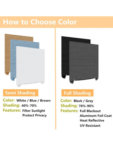 Persianas Plisadas Autoadhesivas Maritown 61x150 cm Blanco