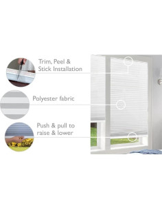 Cortina Plisada Filtrante de Luz Redi Shade 76.2x162.6cm Blanca 2