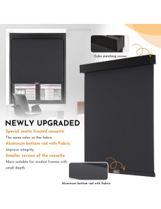 Cortina Enrollable Blackout Persilux 38.1x162.6cm Negra 2