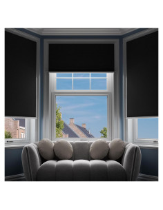 Cortinas Blackout G-WACK 61x91 cm, Sin Taladro, Negro