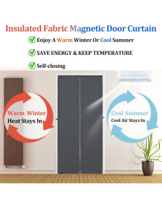 Cortina de Puerta Magnética Aislante Okayavo 91x203 cm 2