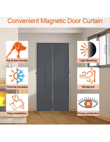 Cortina de Puerta Magnética Aislante Okayavo 91x203 cm
