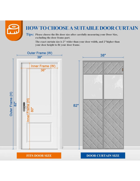 Cortina de Puerta Aislante Térmica MAGZO 91.44x203.2cm Gris