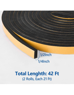 Cinta de Espuma Autoadhesiva Kikerike 0.64cm x 12.8m Aislamiento 2