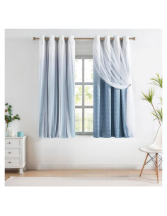 Cortinas de Oscurecimiento Total Amzdecor 132x160 cm Azul