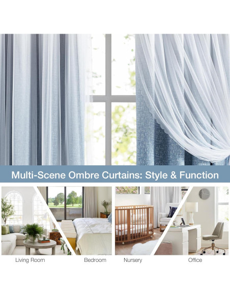 Cortinas de Oscurecimiento Total Amzdecor 132x160 cm Azul