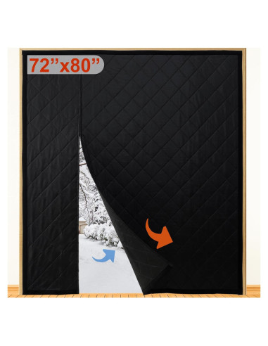 Cortina de Puerta Térmica Aislante HxLmn 188x205 cm Negra