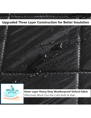 Cortina de Puerta Térmica Aislante HxLmn 188x205 cm Negra