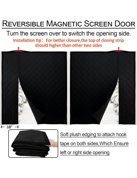 Cortina de Puerta Térmica Aislante HxLmn 188x205 cm Negra Cortina de Puerta Térmica Aislante HxLmn 188x205 cm Negra
