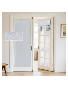 Cortina Opaca de Lino RYB HOME 66x203 cm Blanca Grisácea