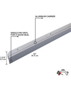Barrera de Puerta M-D Aluminio y Vinilo 91.44 cm Atornillada 2