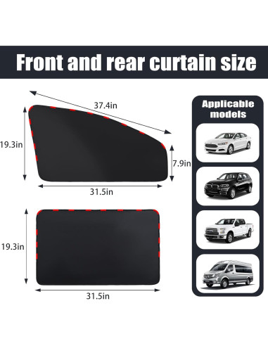 Cortinas de Privacidad para Auto XCBYT - 4 Piezas Sombra Magnética