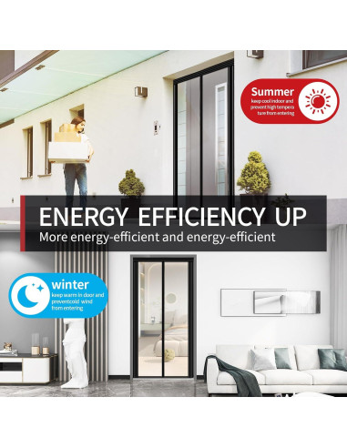 Cortina de Puerta Aislante Veanusiver Ajustable 74-86cm x 200-210cm