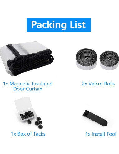 Cortina de Puerta Aislante Magnética RELIANCER 96.5x208.3cm